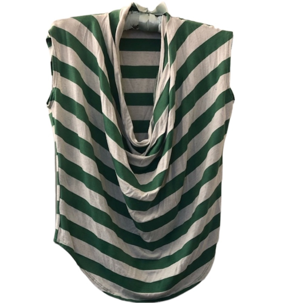 Red Haute Scoop Neck Sleeveless Striped Top